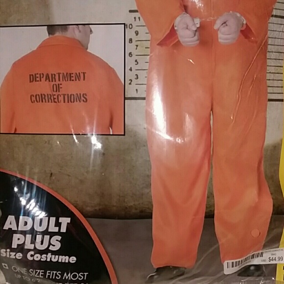 NWT MEN'S Plus HALLOWEEN Costume Escaped Convict - Picture 3 of 6